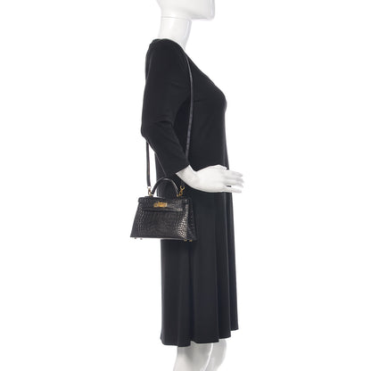 Hermes Matte Alligator Mini Kelly Sellier 20 Black 2 of 39