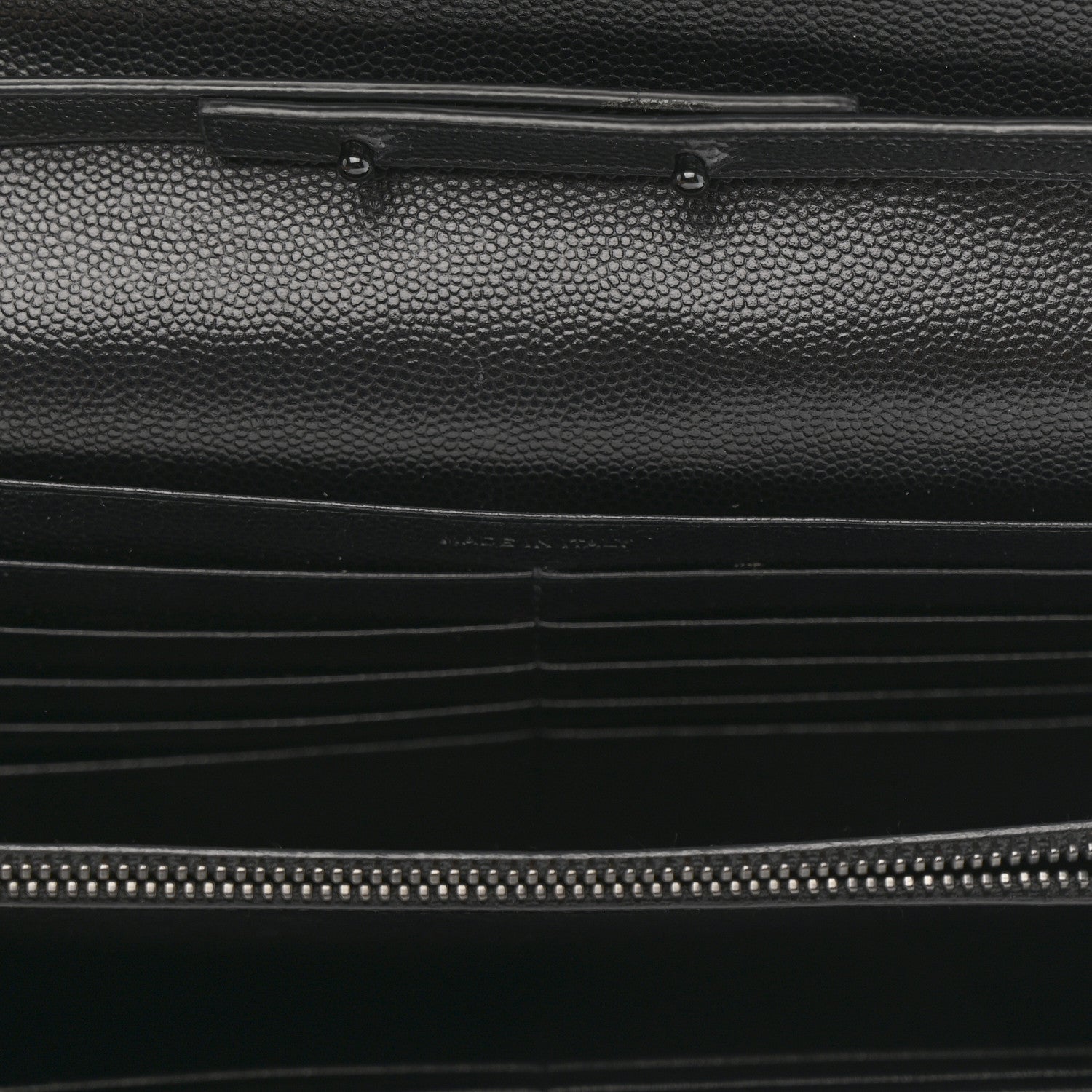 Saint Laurent Grain De Poudre Matelasse Chevron Monogram Monochrome Chain Wallet Black 13 of 13