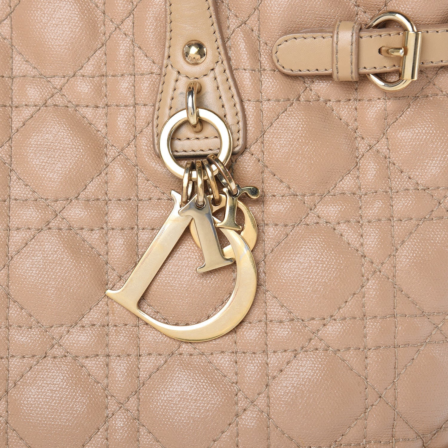 Christian Dior Coated Canvas Cannage Mini Panarea Tote Beige 15 of 18
