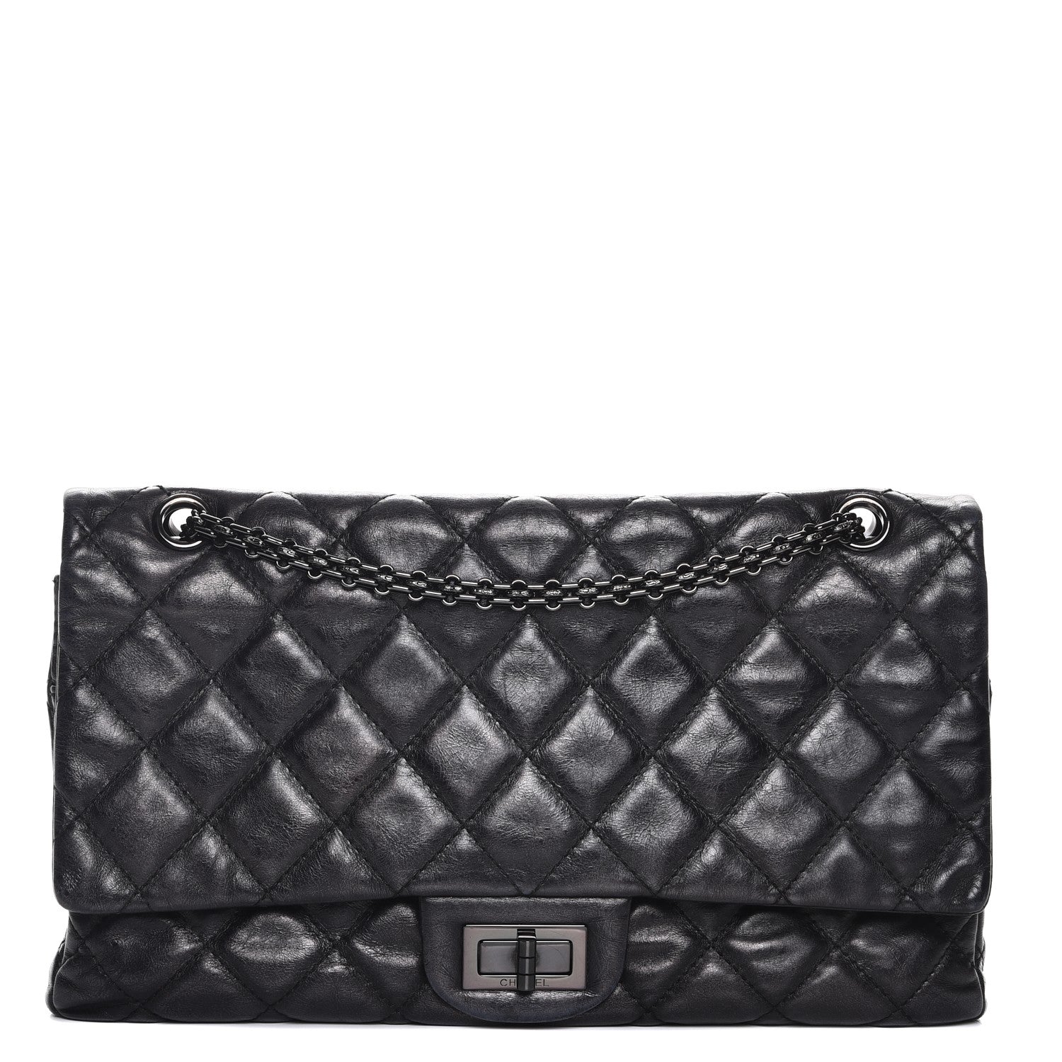 Chanel Glazed Calfskin Quilted 2.55 Reissue 227 Flap So Black 1 of 9