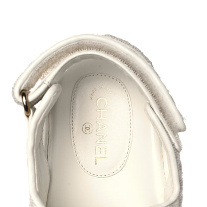 Chanel Knit Fabric Velcro Dad Sandals 36 Ivory 7 of 8