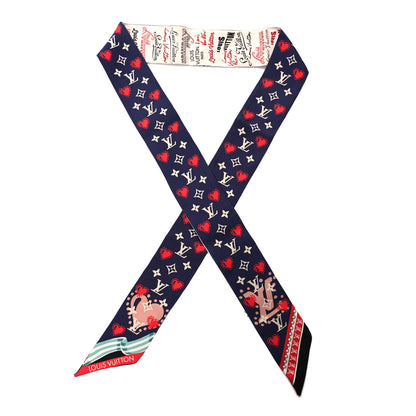 Louis Vuitton Silk Monogram BB Bandeau Blue MA 1 of 5