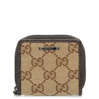 Gucci Monogram Zip Around Coin Purse Brown 1 of 8