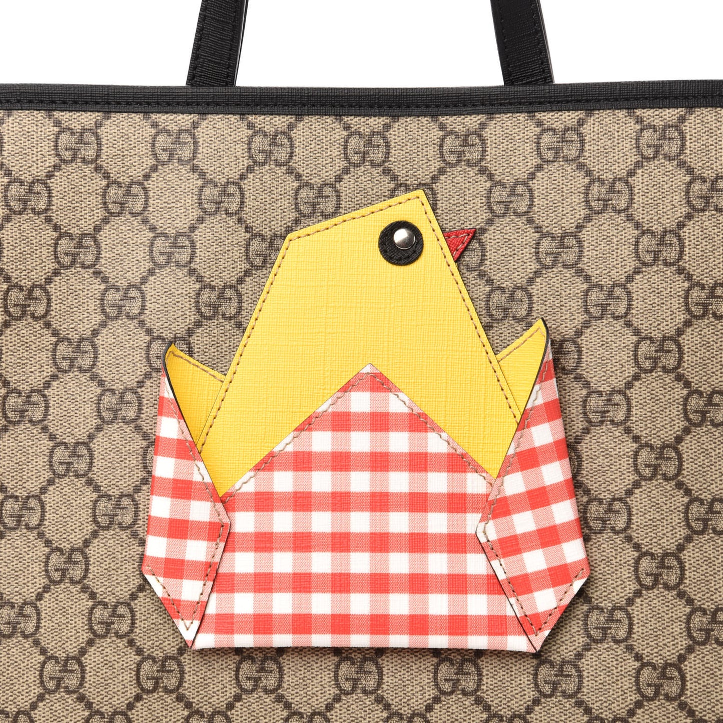 GG Supreme Monogram Childrens Chick Tote Black