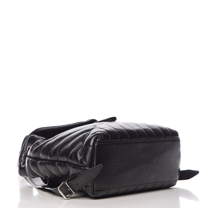 Saint Laurent Calfskin Y Quilted Monogram Small Loulou Backpack Black 4 of 13