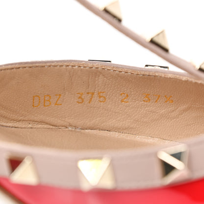 Valentino Garavani Patent Nappa Rockstud Ankle Strap 65mm Pumps 37.5 Rosso Valentino Poudre 8 of 8