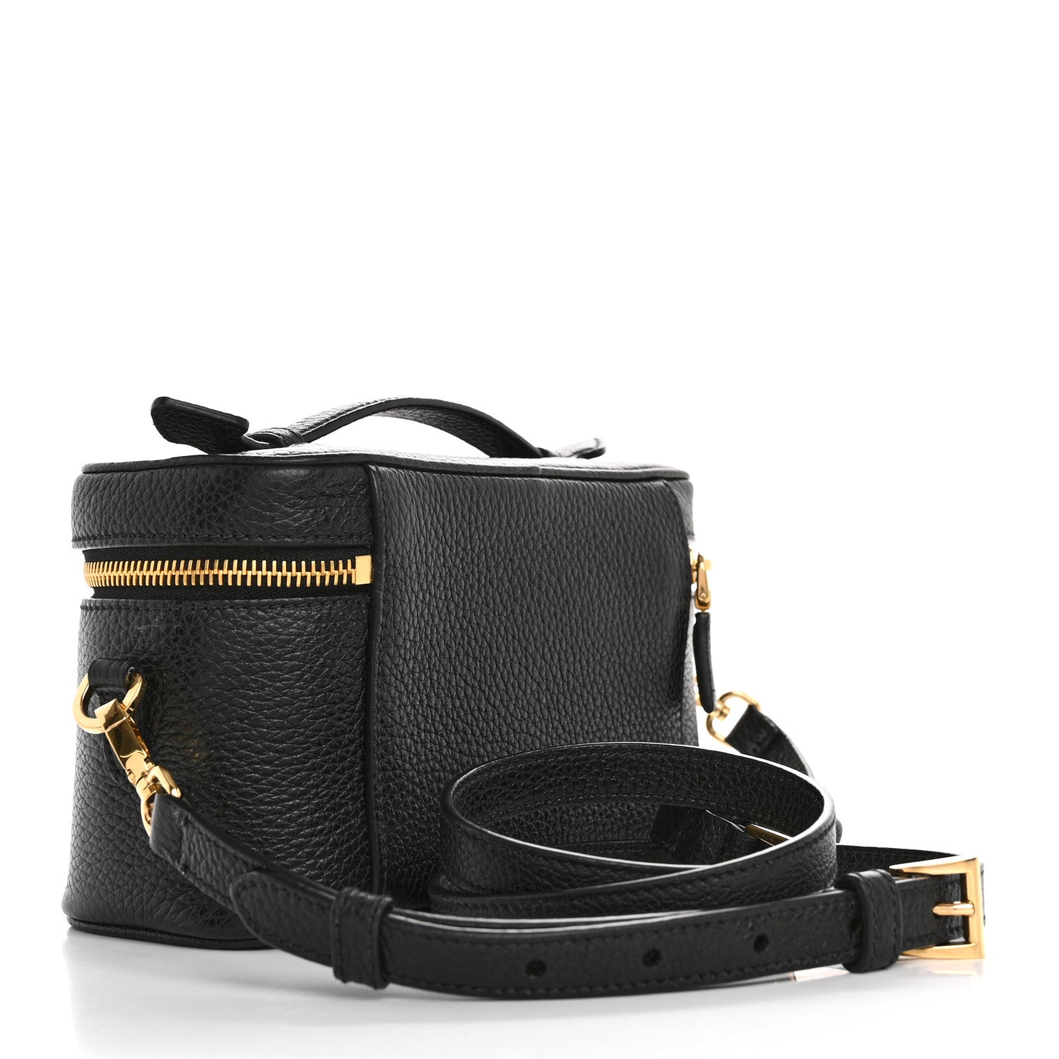 Prada Vitello Daino Mini Vanity Top Handle Bag Black 3 of 11