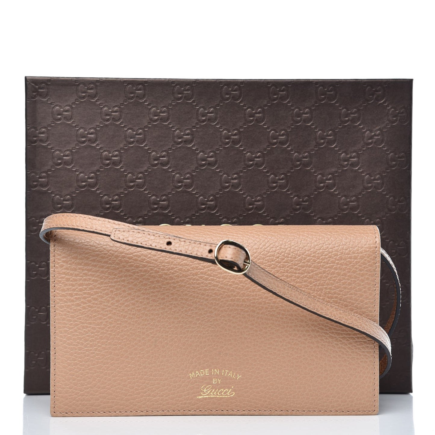 Dollar Calfskin Mini Swing Wallet Bag Camelia Mineral Blue