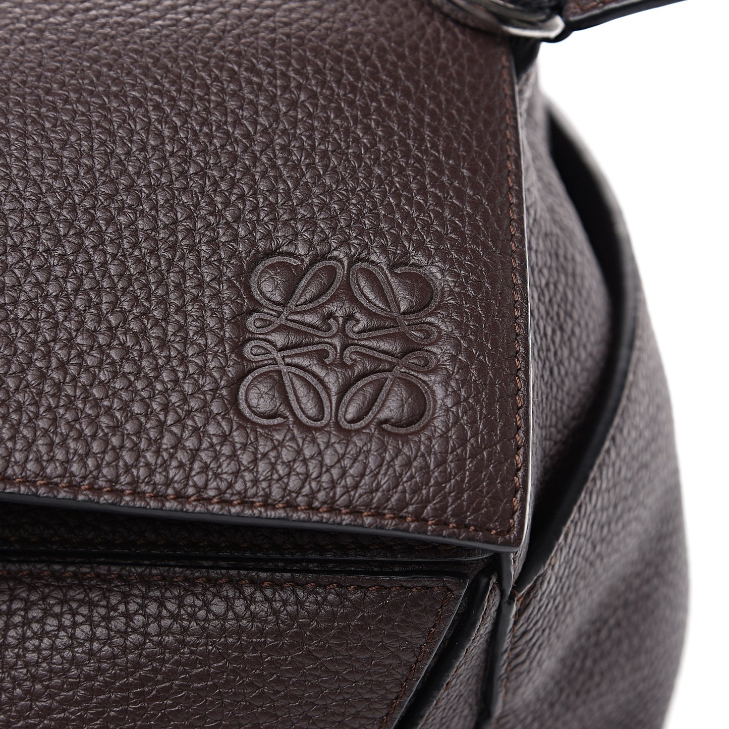 Calfskin Large Puzzle Bag Dark Brown