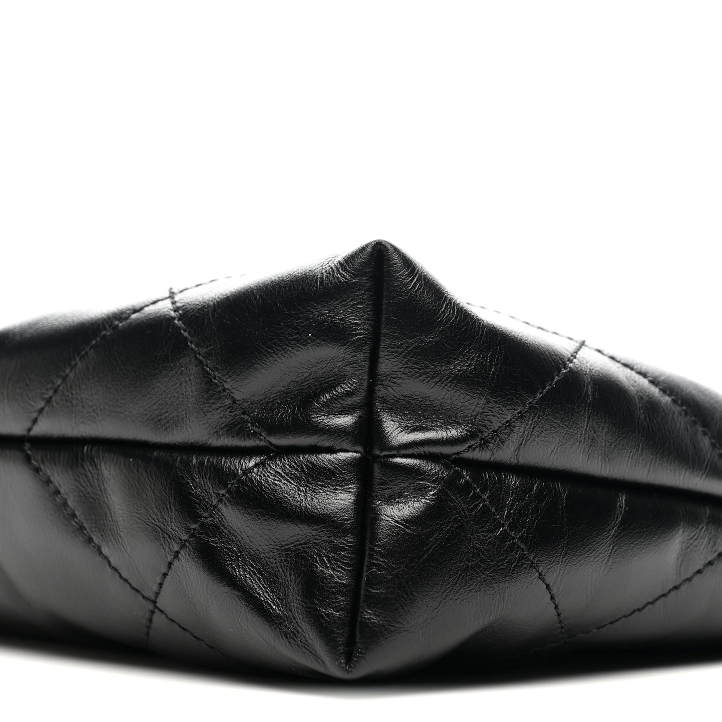 Shiny Calfskin Quilted Small Chanel 22 Black