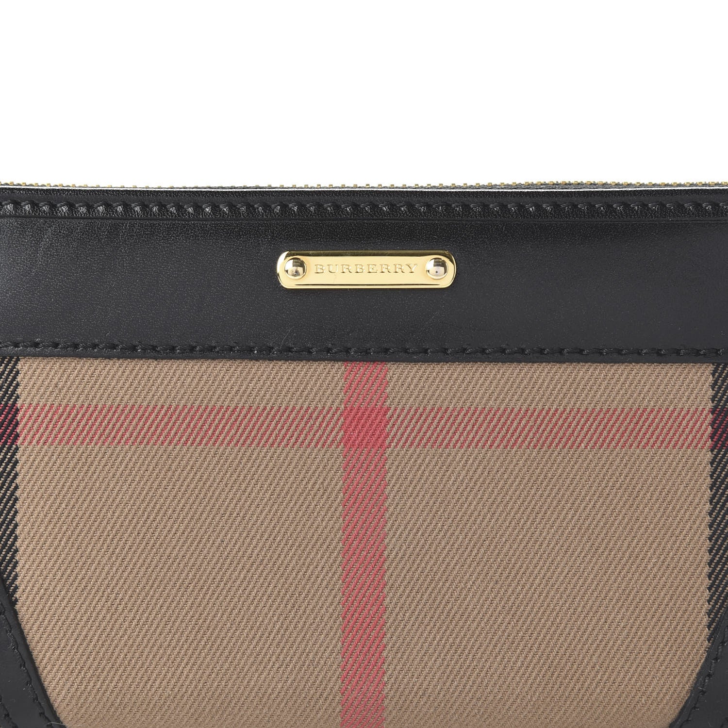 Burberry House Check Bridle Calfskin Ziggy Zip Around Wallet Black 9 of 9