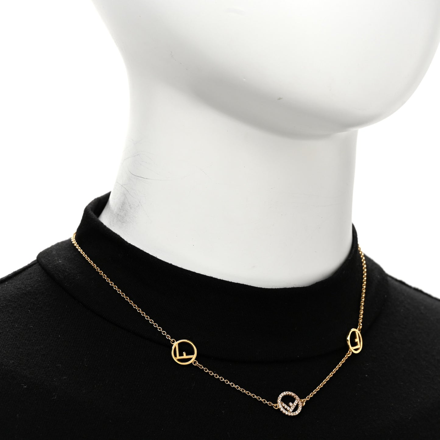 Metal Crystal F is Fendi Necklace Gold