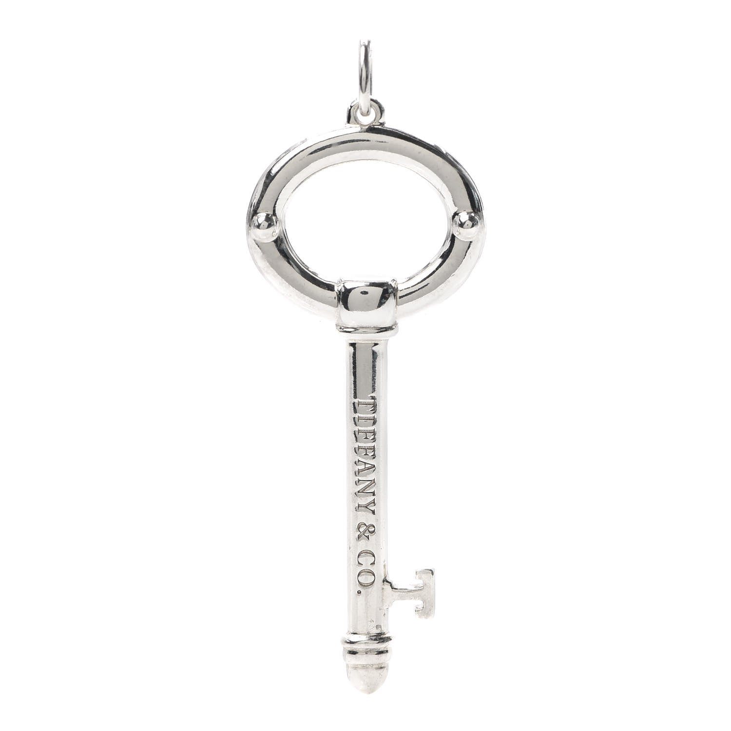 Tiffany Sterling Silver Modern Oval Key Pendant 1 of 2