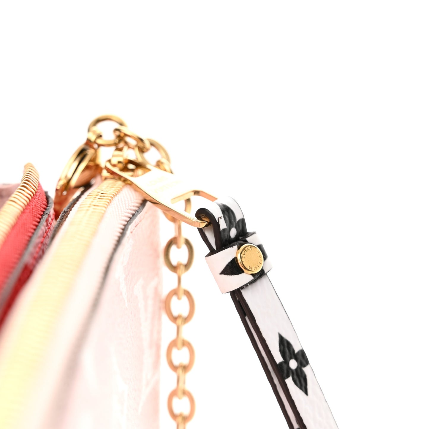 Monogram Giant Double Zip Pochette Rouge