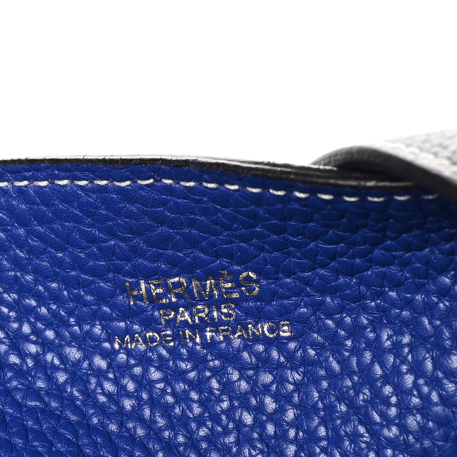 Hermes Taurillon Clemence Double Sens 36 Reversible Tote Graphite Bleu Electrique 6 of 12