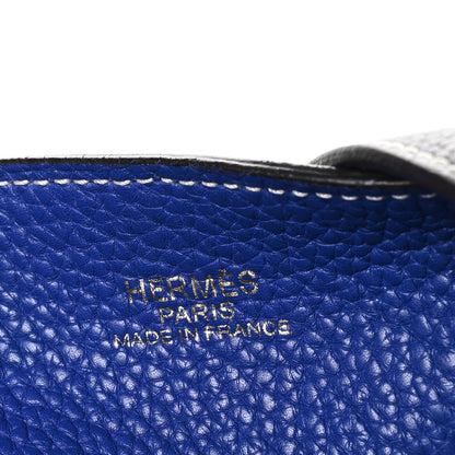 Hermes Taurillon Clemence Double Sens 36 Reversible Tote Graphite Bleu Electrique 6 of 12