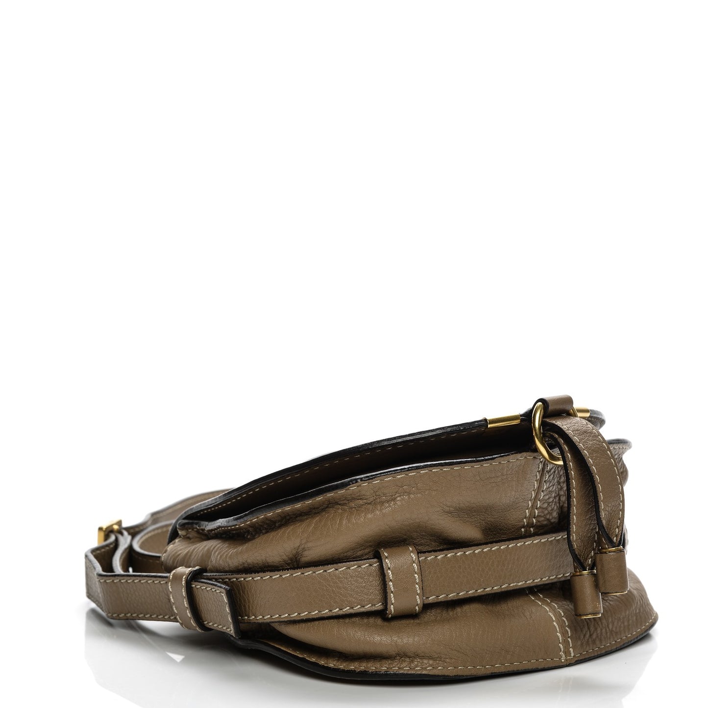 Calfskin Mini Marcie Round Crossbody Bag Nut