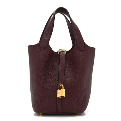 Hermes Taurillon Clemence Picotin Lock 18 PM Rouge Sellier 1 of 10