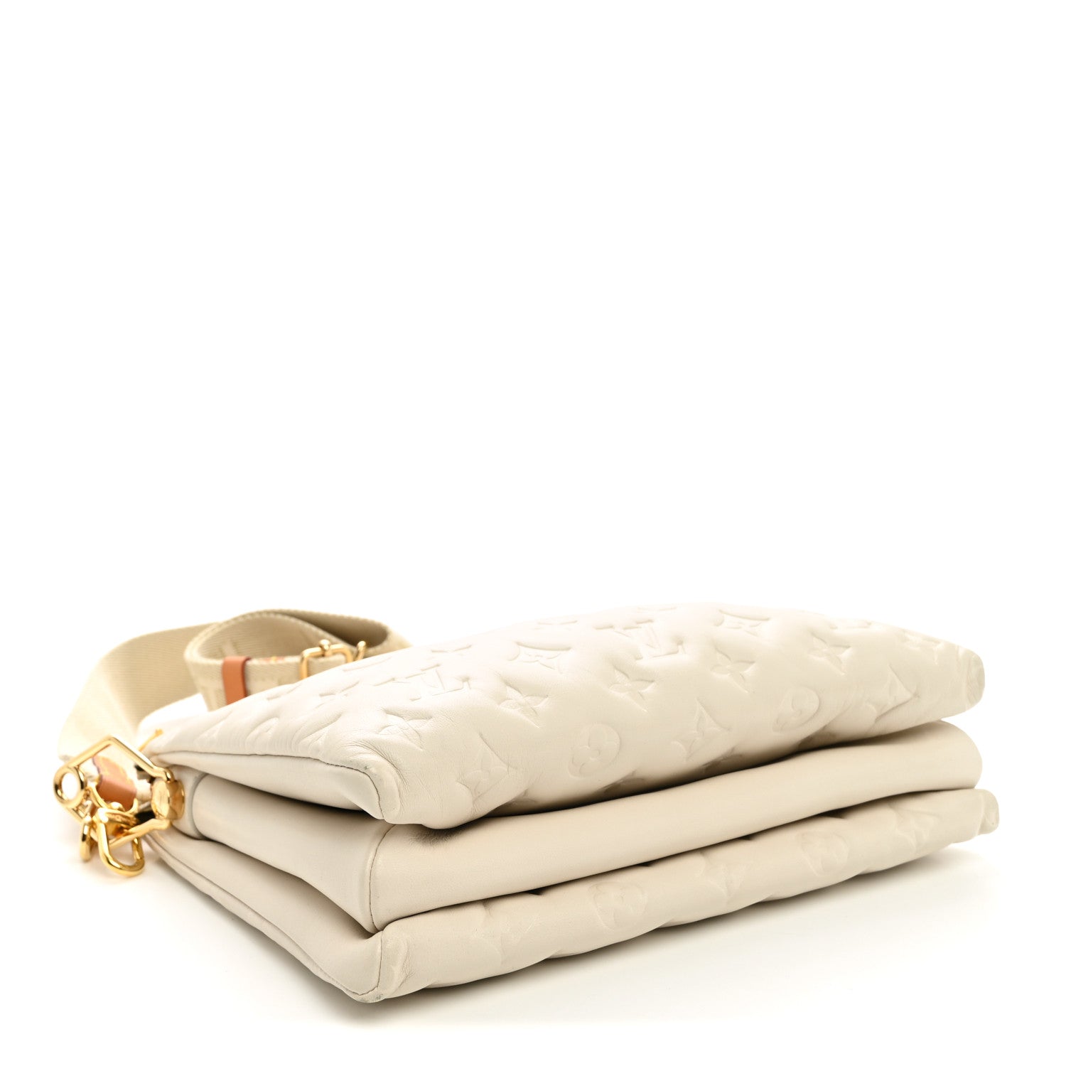 Louis Vuitton Lambskin Embossed Monogram Coussin PM Beige Cream 4 of 10