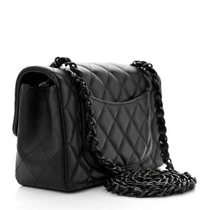 Chanel Lambskin Quilted Mini Rectangular Flap So Black 3 of 11