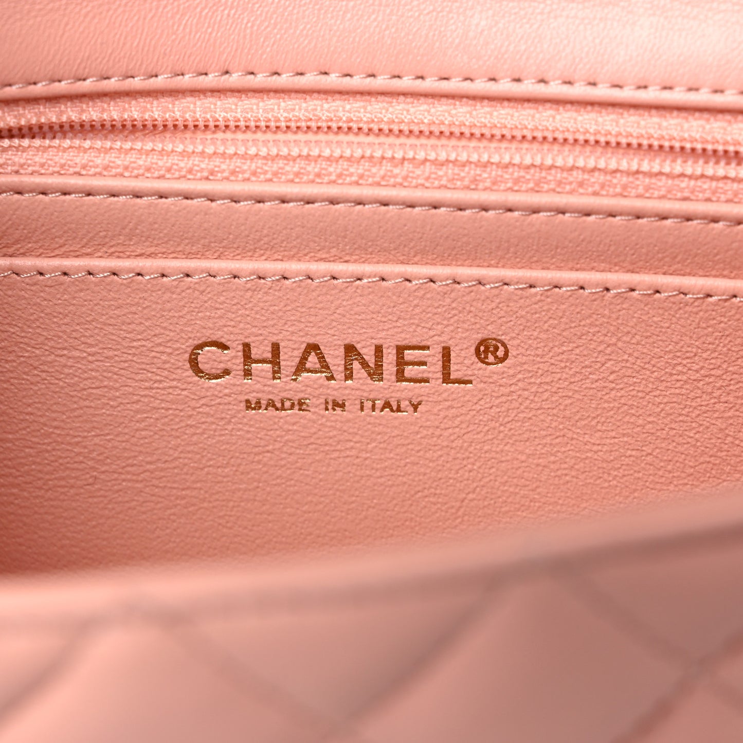 Lambskin Quilted Mini Rectangular Flap Light Pink
