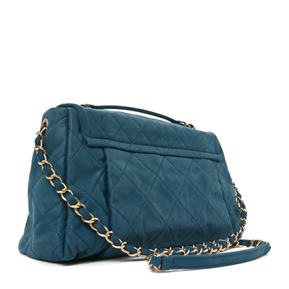 Chanel Iridescent Calfskin Large Chic Quilt Flap Blue 3 of 10