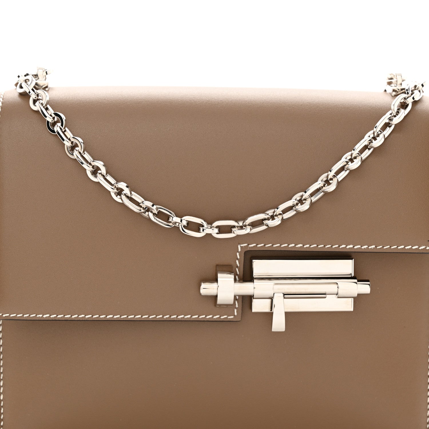 Hermes Tadelakt Mini Verrou Chaine Bag Etoupe 9 of 12