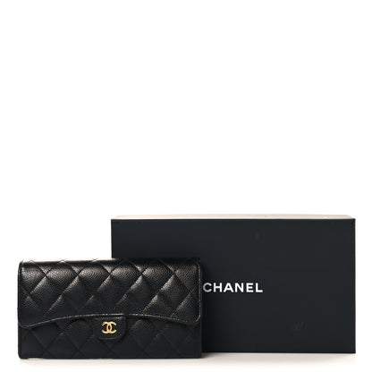 Chanel Caviar Quilted Large Gusset Flap Wallet Black 9 of 9