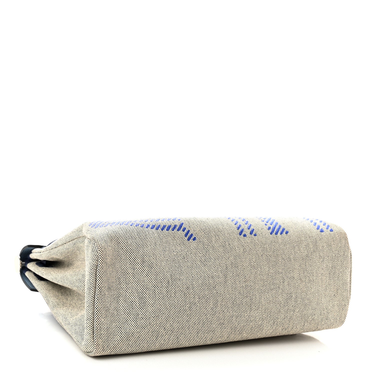 Hermes Vache Hunter Toile H Brides de Gala Herbag Zip Retourne 31 PM Bleu De France Ecru Black 5 of 11