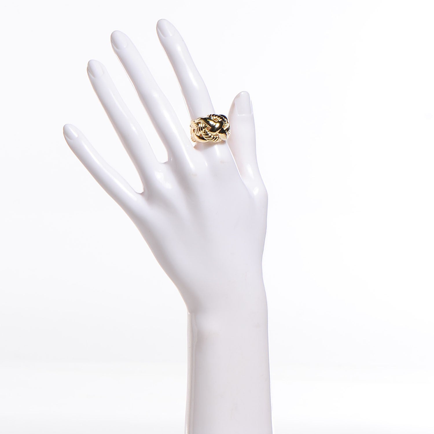 David Yurman 18K Yellow Gold Wide Woven Cable Ring 7 2 of 3