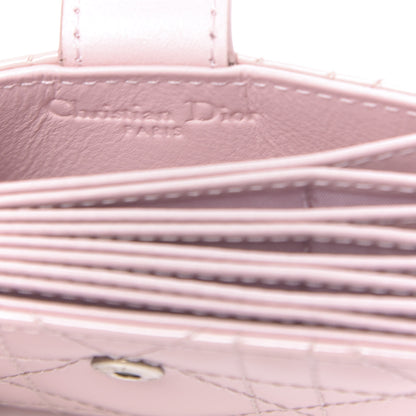 Christian Dior Patent Cannage Lady Dior 5-Gusset Card Holder Rose Clair 6 of 8