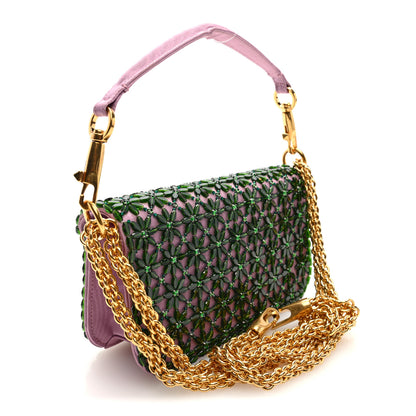 Valentino Garavani Fabric Crystal Embroidered Vlogo Small Loco Shoulder Bag Multicolor 3 of 9