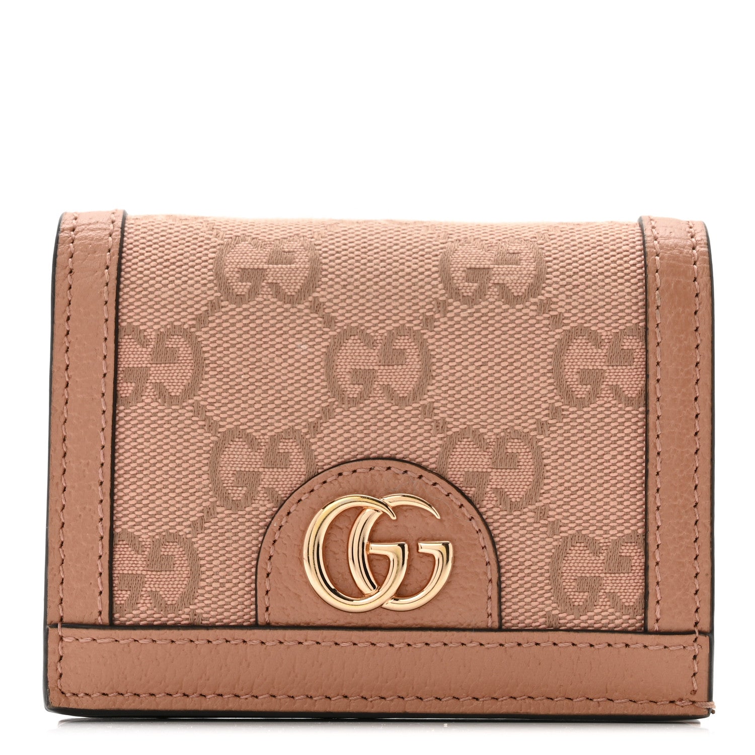 Gucci Monogram Textured Dollar Calfskin Card Case Cloche Rose Pink 1 of 10