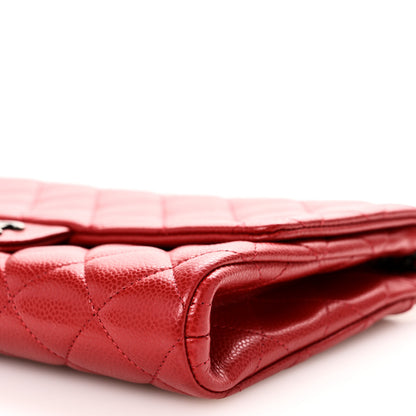 Chanel Caviar Quilted Clutch With Chain Flap Red 10 of 10