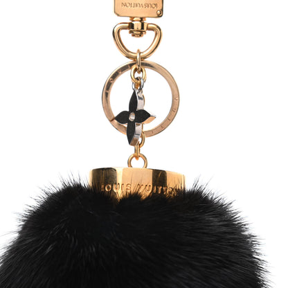 Louis Vuitton Mink Fur Bubble V Bag Charm Key Holder Black 4 of 4