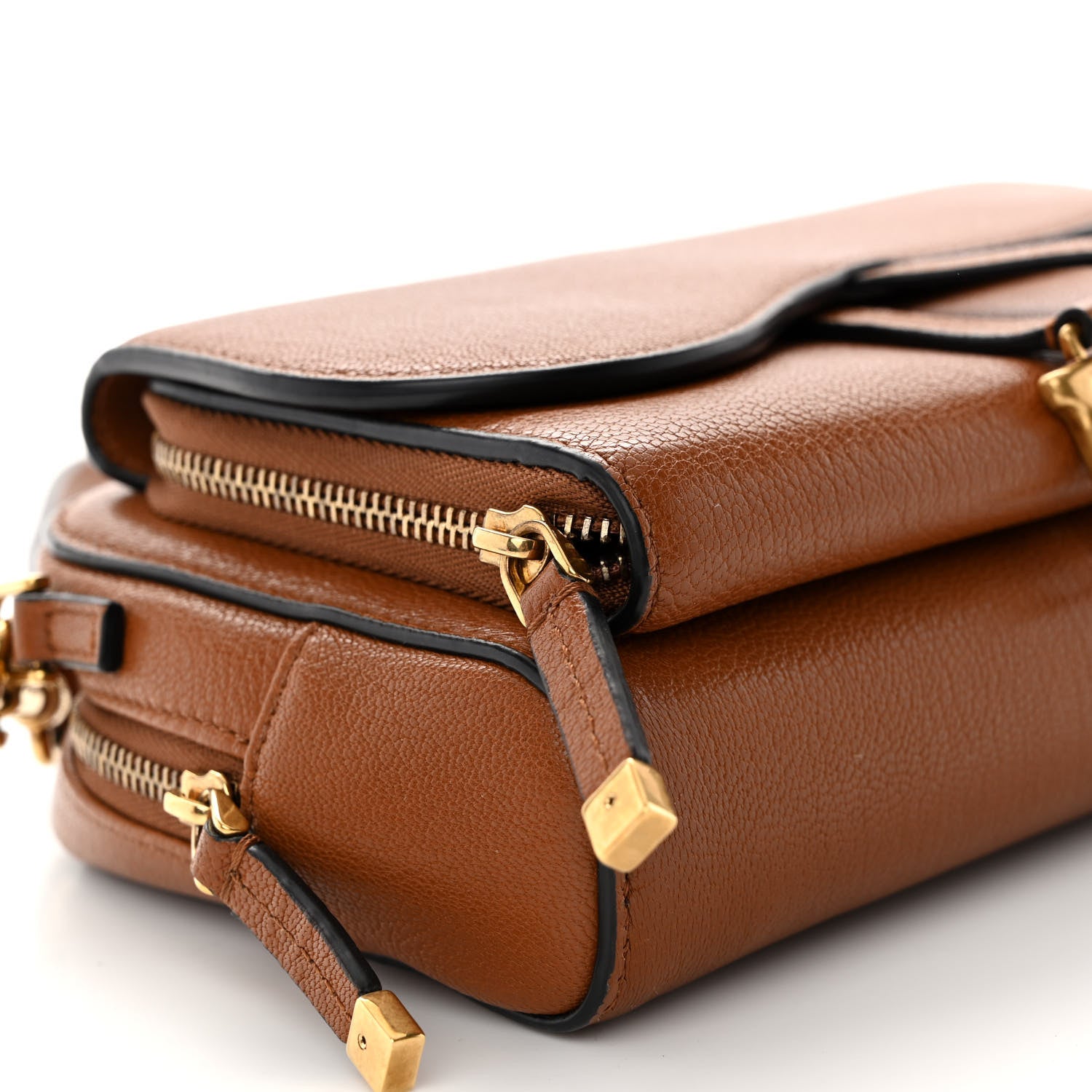 Christian Dior Goatskin Double Saddle Pouch Tan 9 of 13