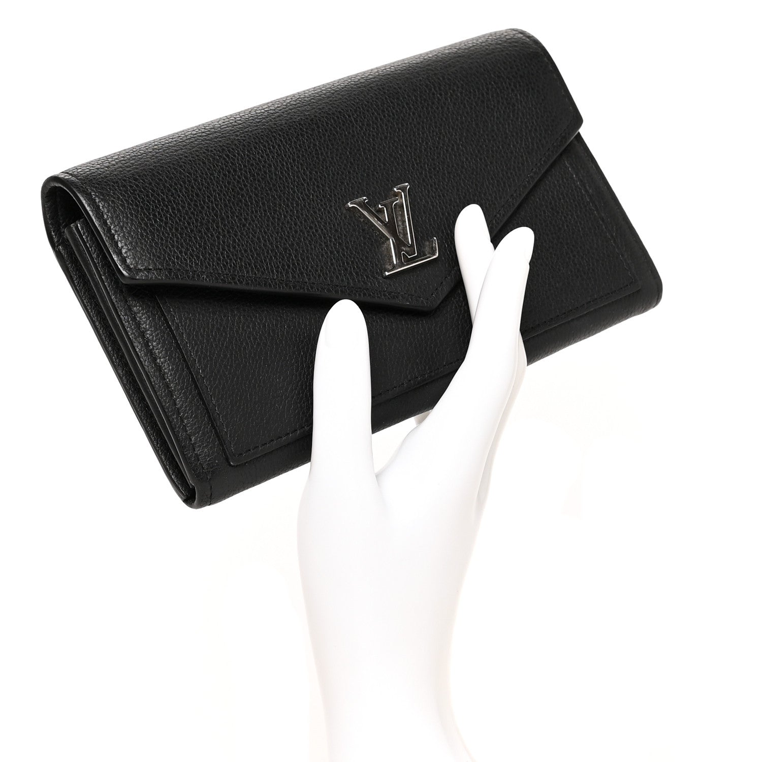 Louis Vuitton Soft Calfskin My Lockme Wallet Black 2 of 9