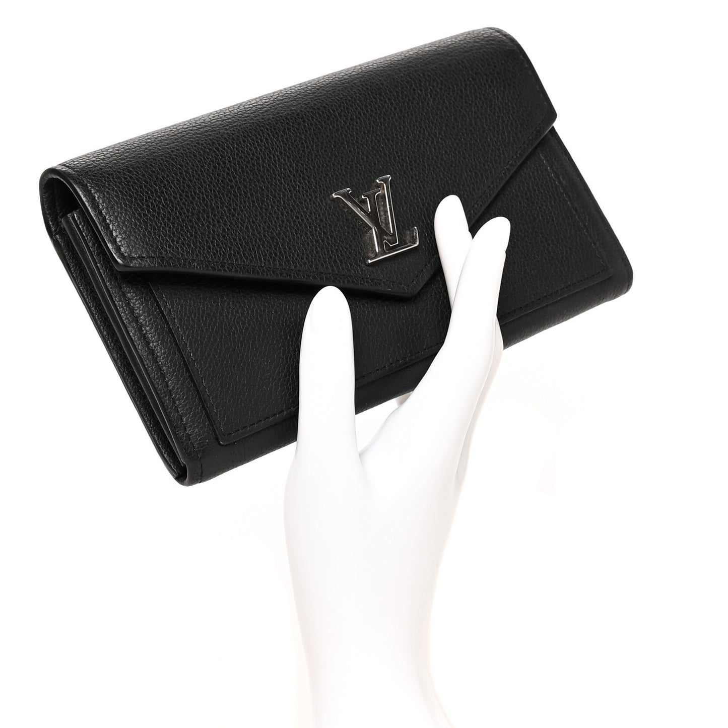 Soft Calfskin My Lockme Wallet Black