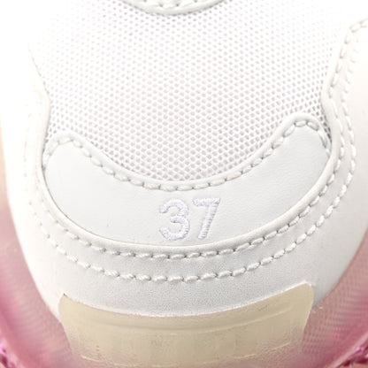 Balenciaga Fabric Mesh Clear Sole Womens Triple S Sneakers 37 White Pink 9 of 10