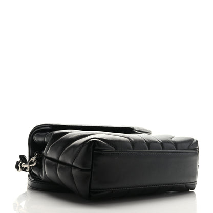 Saint Laurent Calfskin Y Quilted Monogram Toy Loulou Crossbody Bag Black 4 of 10