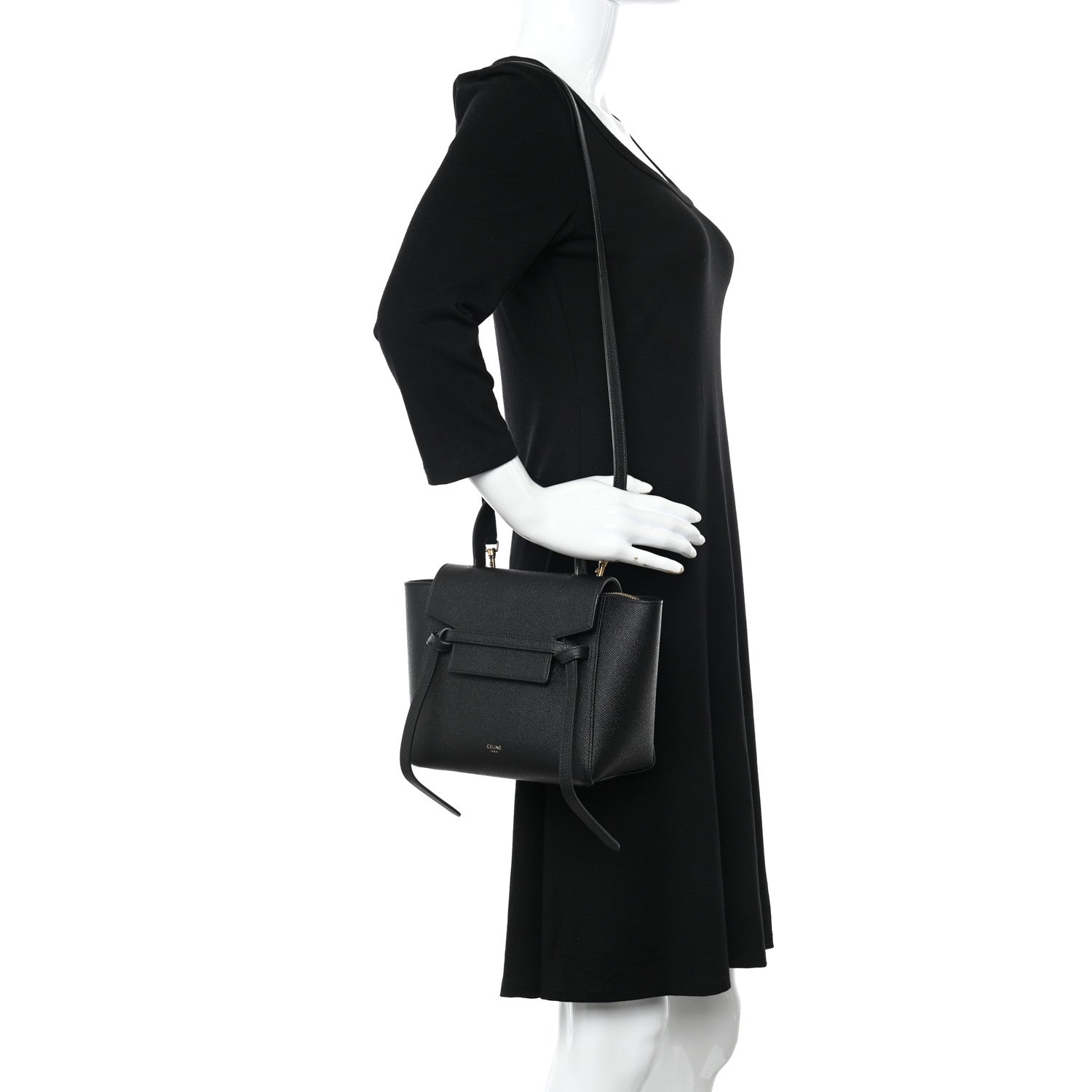 Celine Grained Calfskin Nano Belt Bag Black 2 of 11