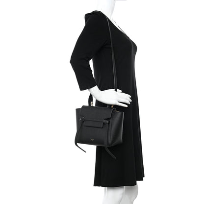 Celine Grained Calfskin Nano Belt Bag Black 2 of 11