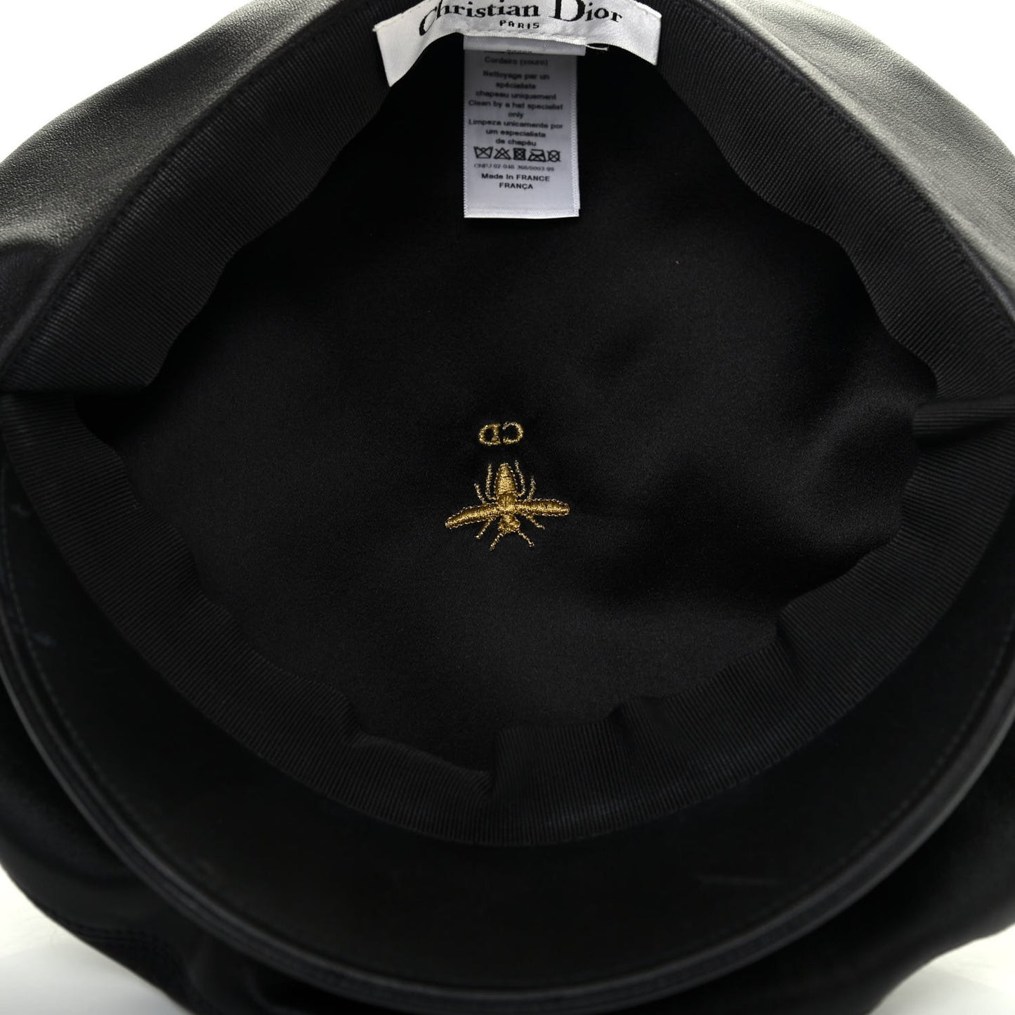 Lambskin Arty Beret Cap 57 Black