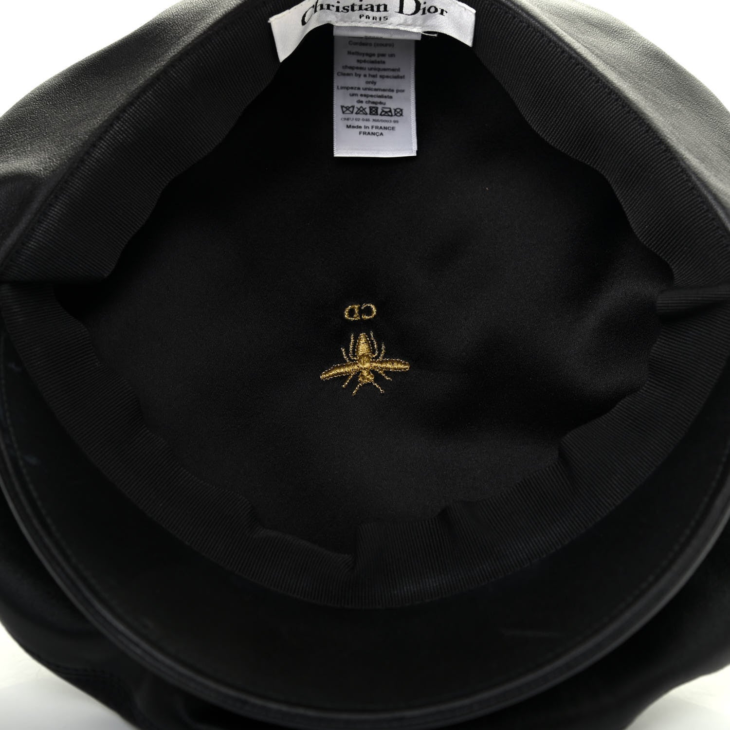 Christian Dior Lambskin Arty Beret Cap 57 Black 4 of 4