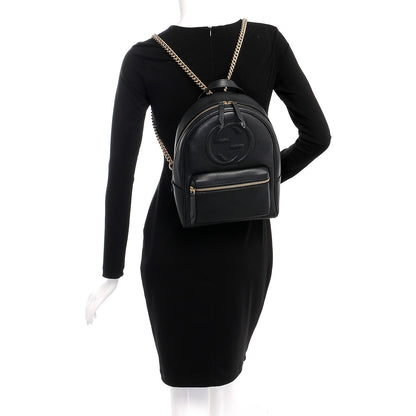 Gucci Pebbled Calfskin Soho Chain Backpack Black 2 of 9