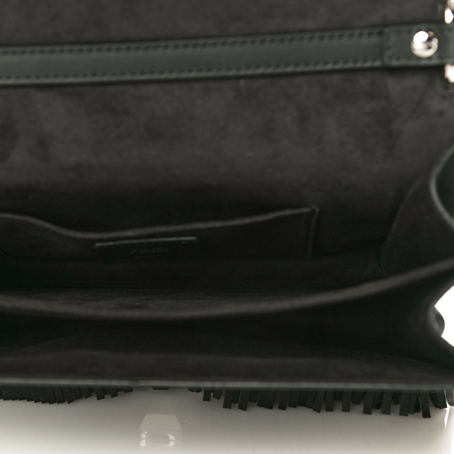Vitello Century Opaco Monster Eyes Fringe Studded Kan I Shoulder Bag Black