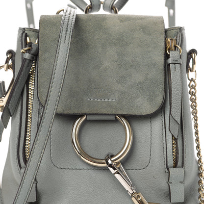 Chloe Suede Calfskin Mini Faye Backpack Cloudy Blue 10 of 10