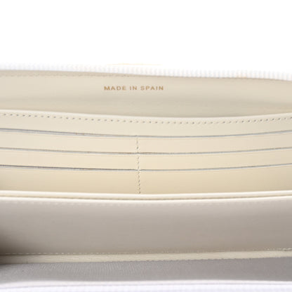 Chanel Caviar Quilted Boy Long Zip Around Wallet White 5 of 9