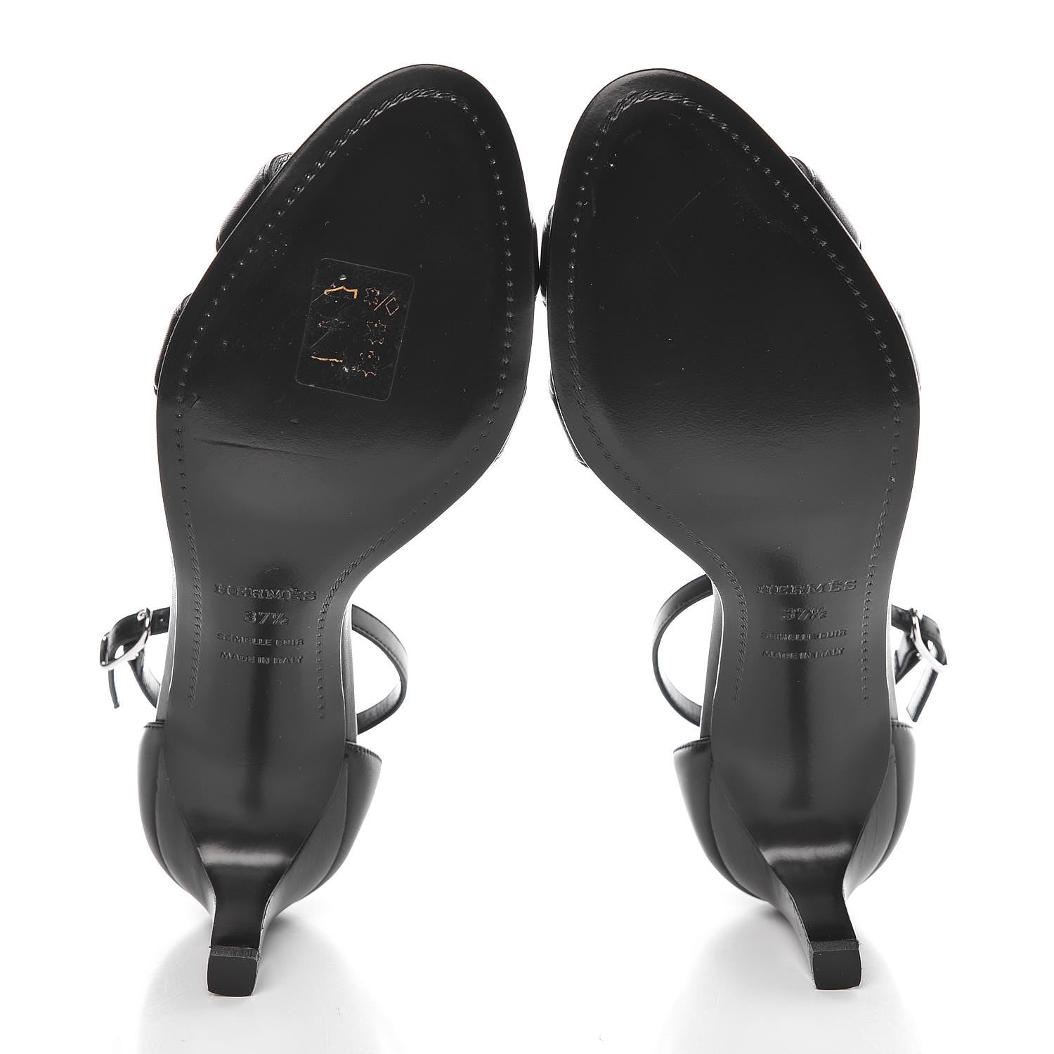 Hermes Calfskin Premiere Sandals 37.5 Black 5 of 8