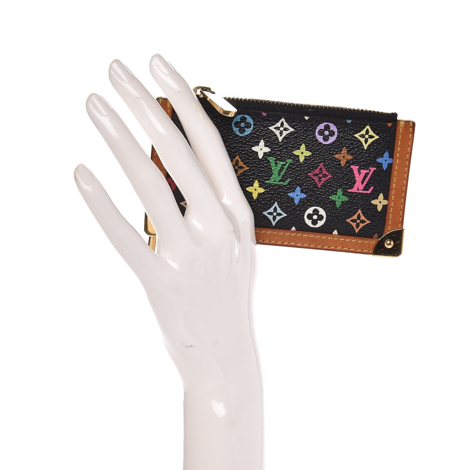 Louis Vuitton Monogram Multicolor Key Pouch Black 2 of 6